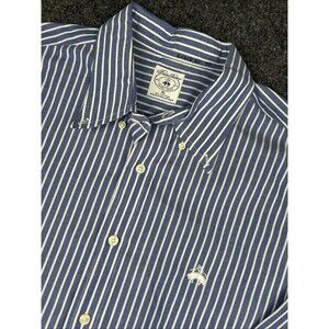 Brooks Brothers Sport Shirt Men’s XL Blue Stripes Long Sleeve Button Embroidered